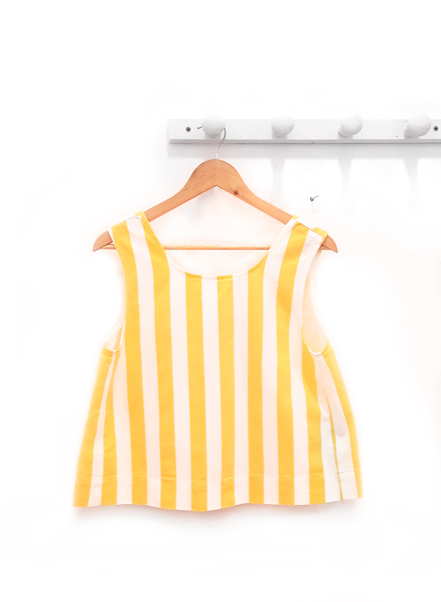 Top de rayas amarillo y blanco Angy