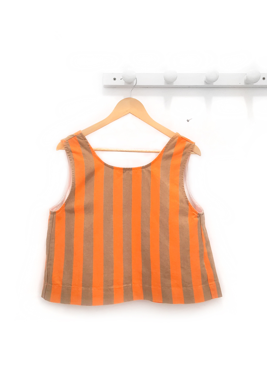 Top de rayas naranja y caqui Angy