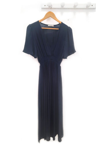 Vestido largo azul marino Adrian