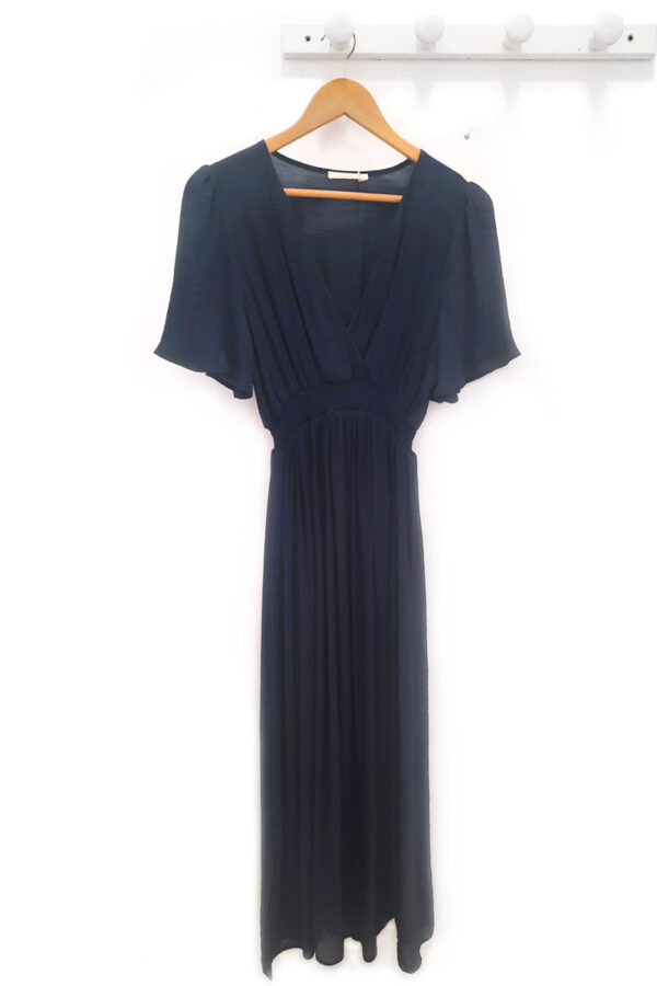 Vestido largo azul marino Adrian
