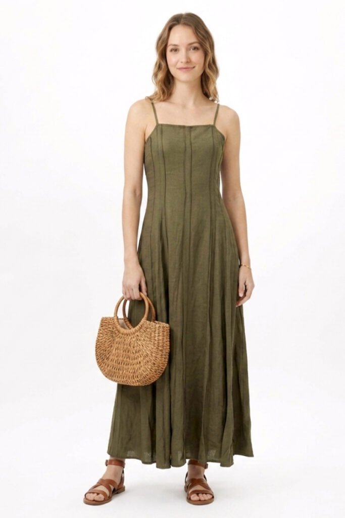 Vestido largo verde Leo