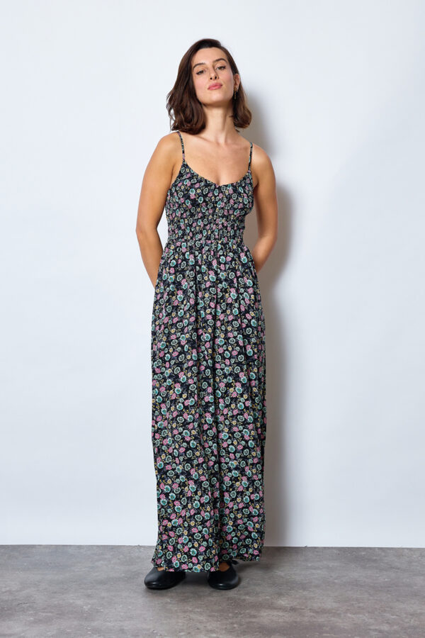 Vestido negro de flores Egoitz