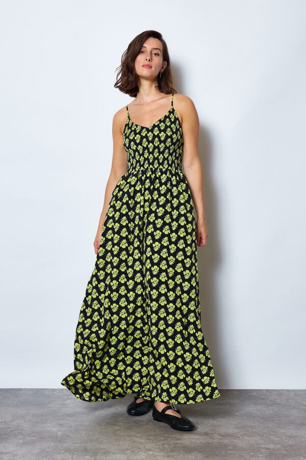Vestido negro de flores Egoitz