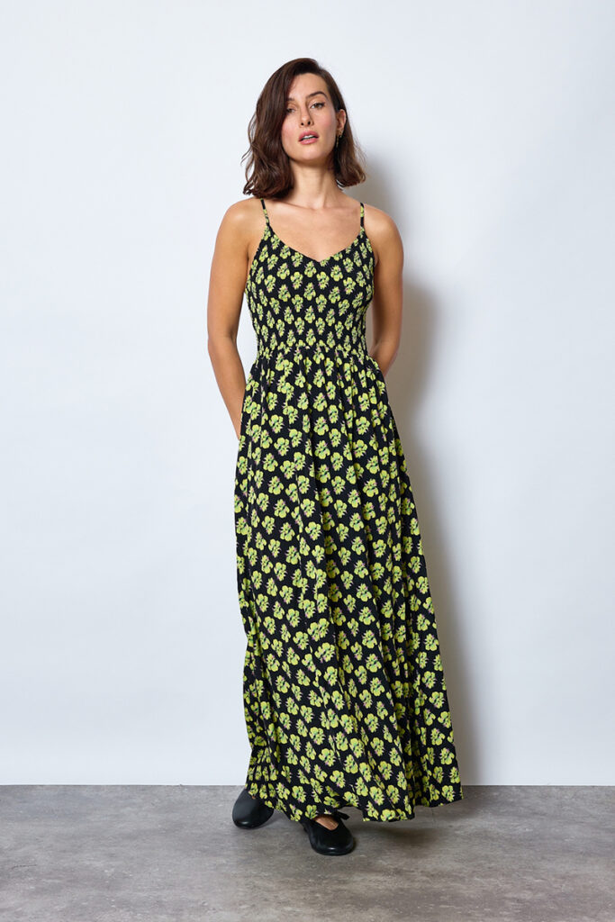 Vestido negro de flores Egoitz
