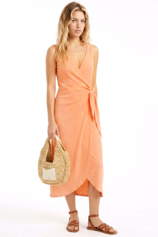 Vestido-con-lazada-melocoton-Peach-