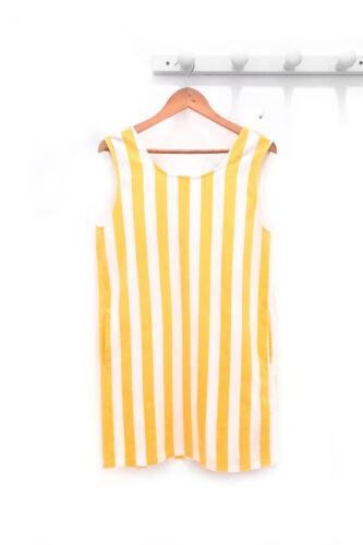Vestido de rayas amarillo y blanco Jonah