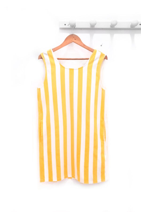 Vestido de rayas amarillo y blanco Jonah