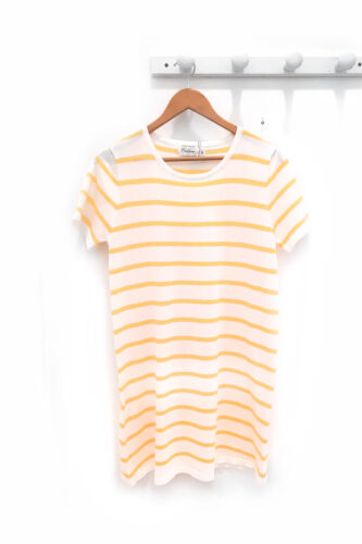 Vestido de rayas amarillo y blanco Jansen