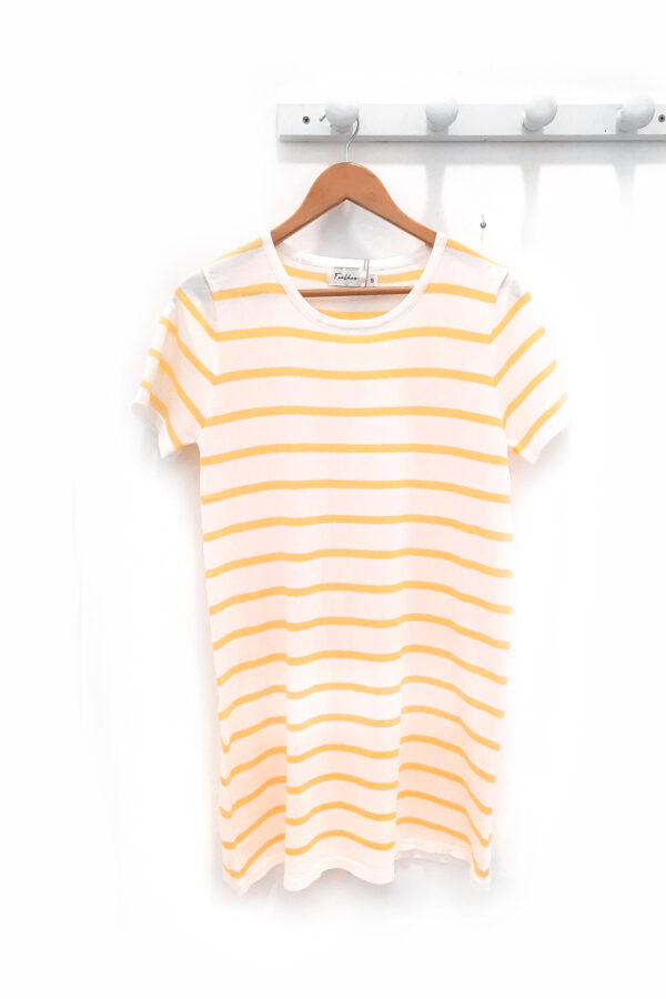Vestido de rayas amarillo y blanco Jansen
