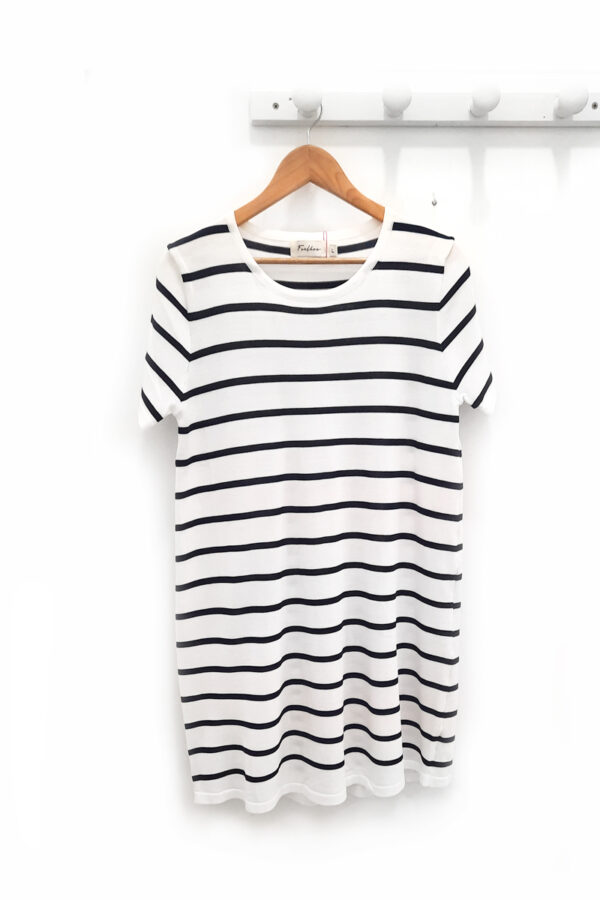 Vestido de rayas azul marino y blanco Jansen
