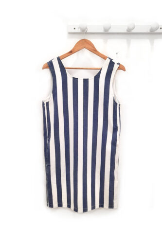 Vestido de rayas azul y blanco Jonah