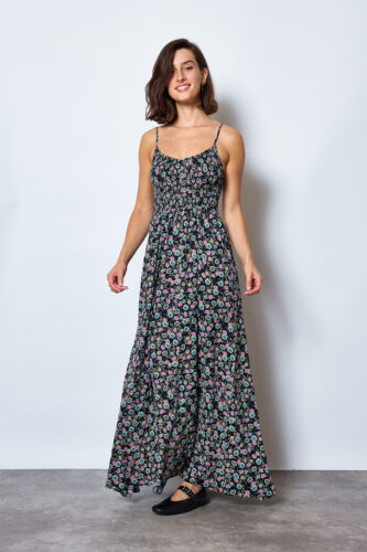 Vestido negro de flores Egoitz