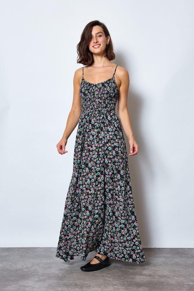 Vestido negro de flores Egoitz