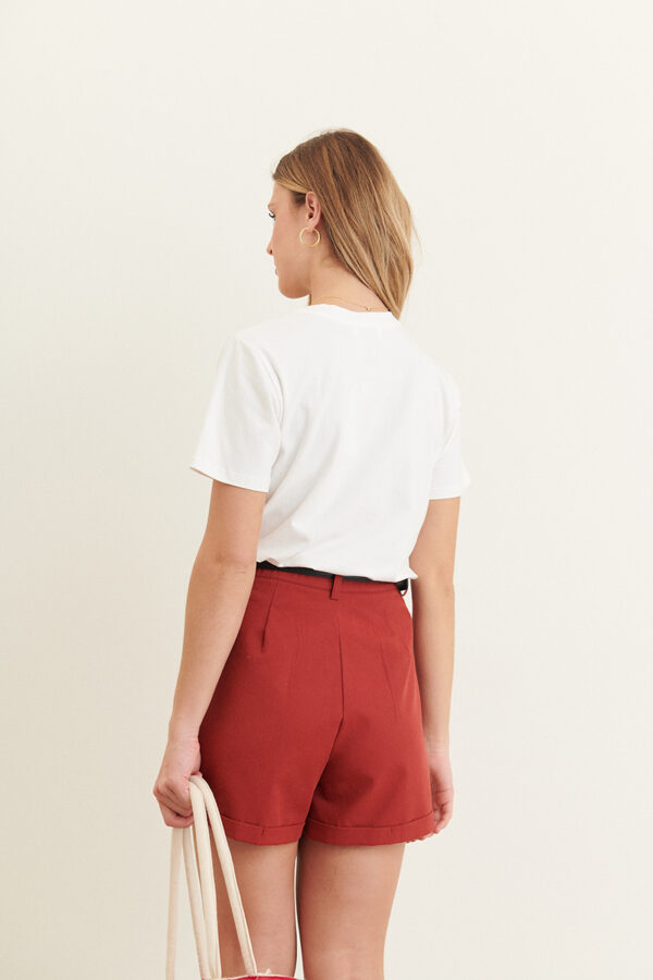 Pantalon corto con vuelta teja Ferran