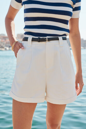 Pantalon corto con vuelta color blanco Ferrán