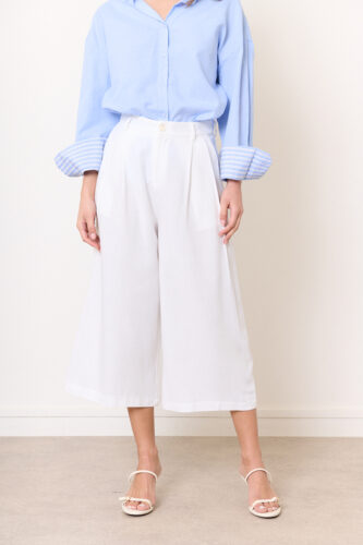 Pantalon de pinzas capri blanco Gustavo