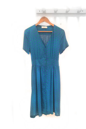 Vestido estampado azul y verde Furio