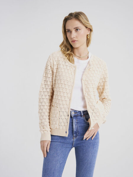 Ropa 332 Chaqueta de punto calado crudo Brina