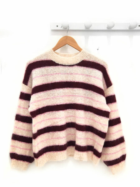 Ropa 81 Jersey de manga larga de rayas burdeos Colby