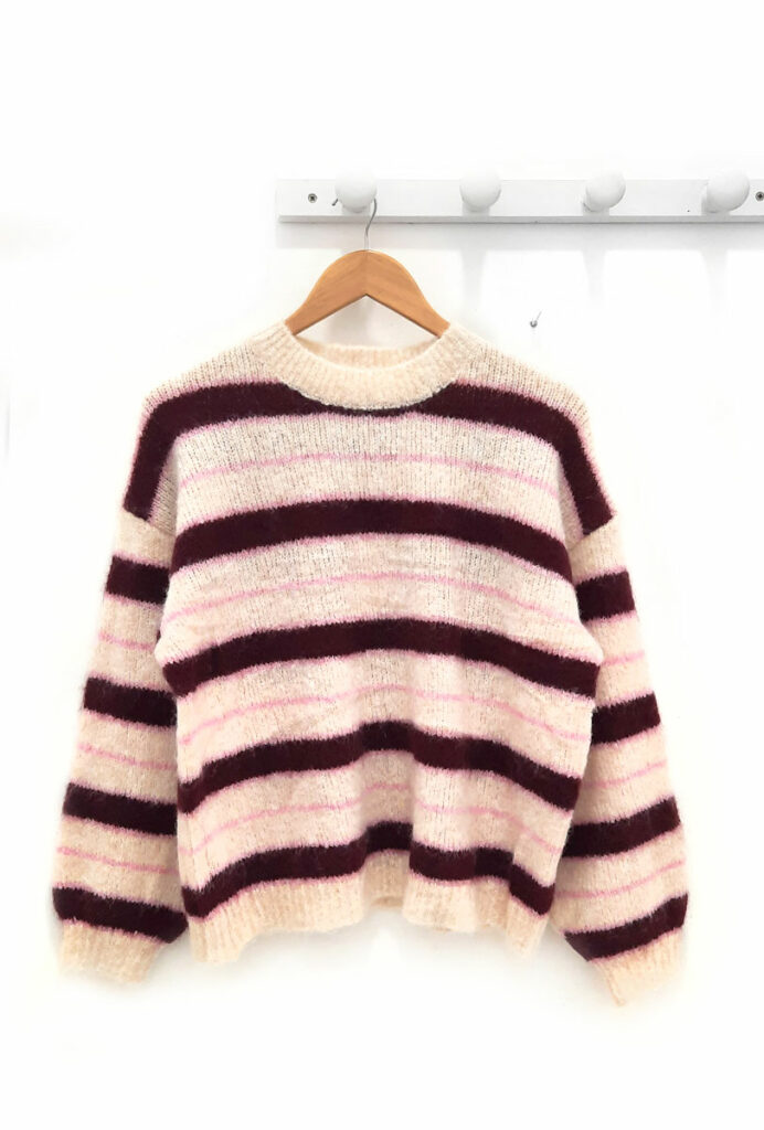 Jersey de manga larga de rayas burdeos Colby