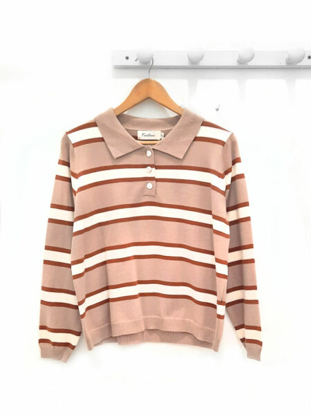 Ropa 49 Polo manga larga de rayas beige Juan