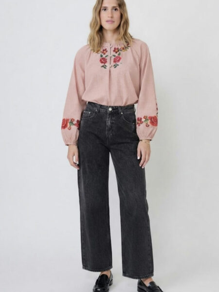 Ropa 242 Blusa marrón vichy mini Ofelia