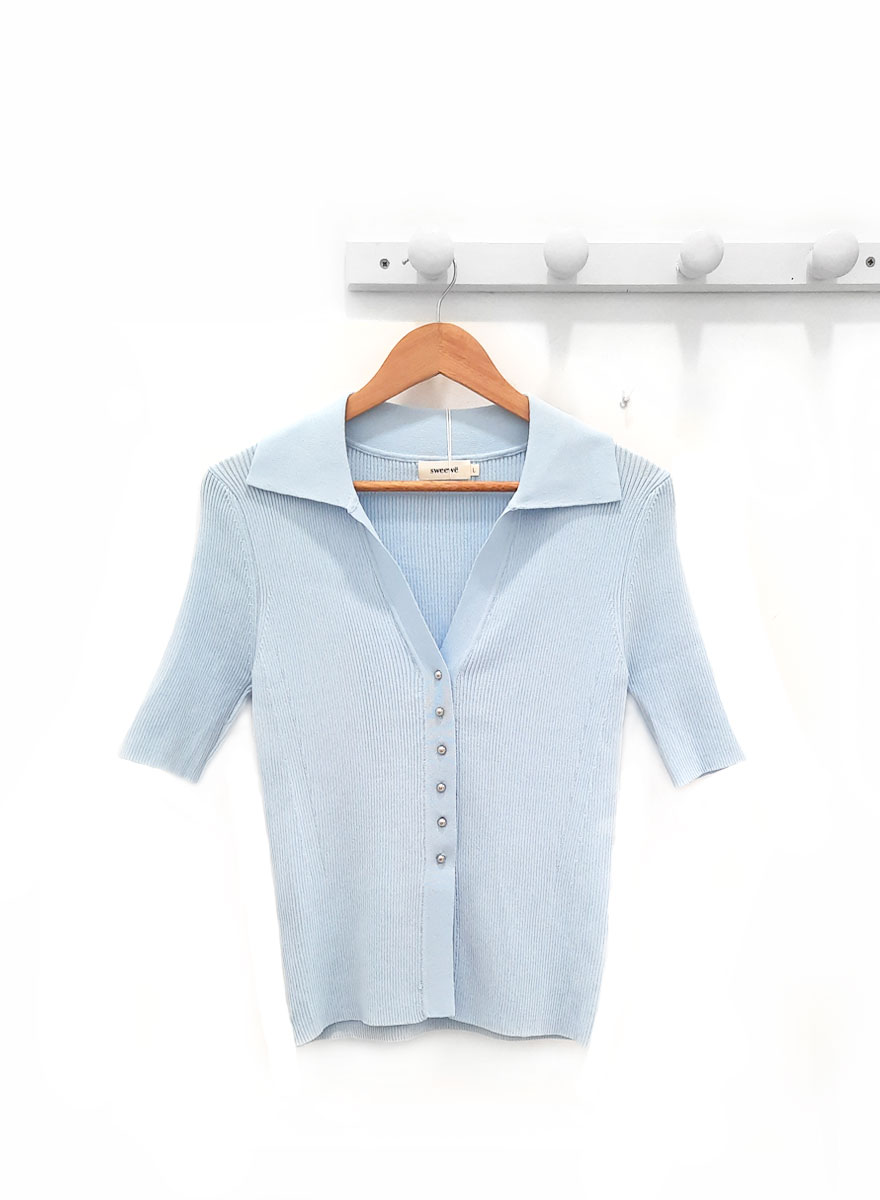 Camiseta de manga corta azul Lily