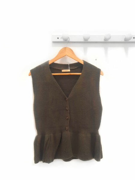 Ropa 234 Chaleco-de-punto-caqui-Vicent