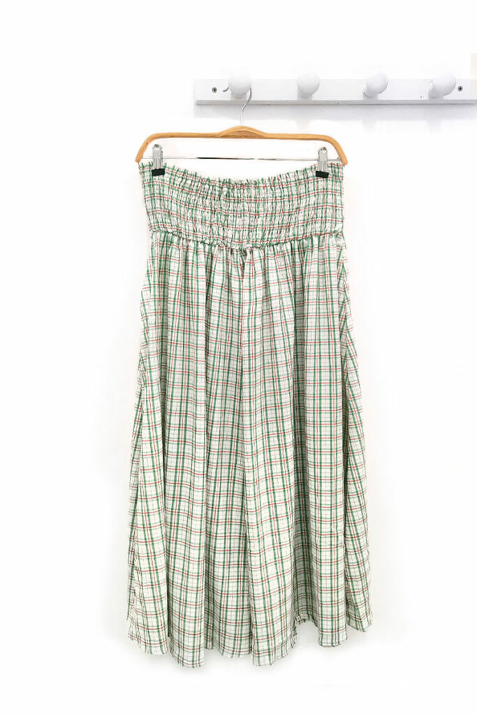Falda-larga-de-cuadros-verde-Bernice_