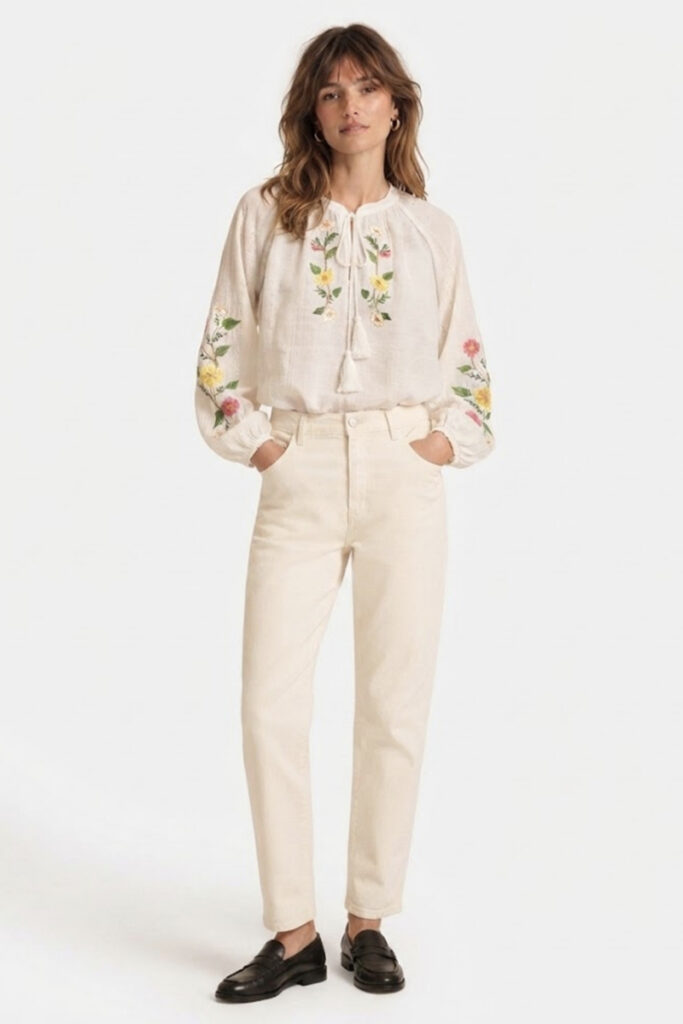 Blusa de manga larga blanca Mare