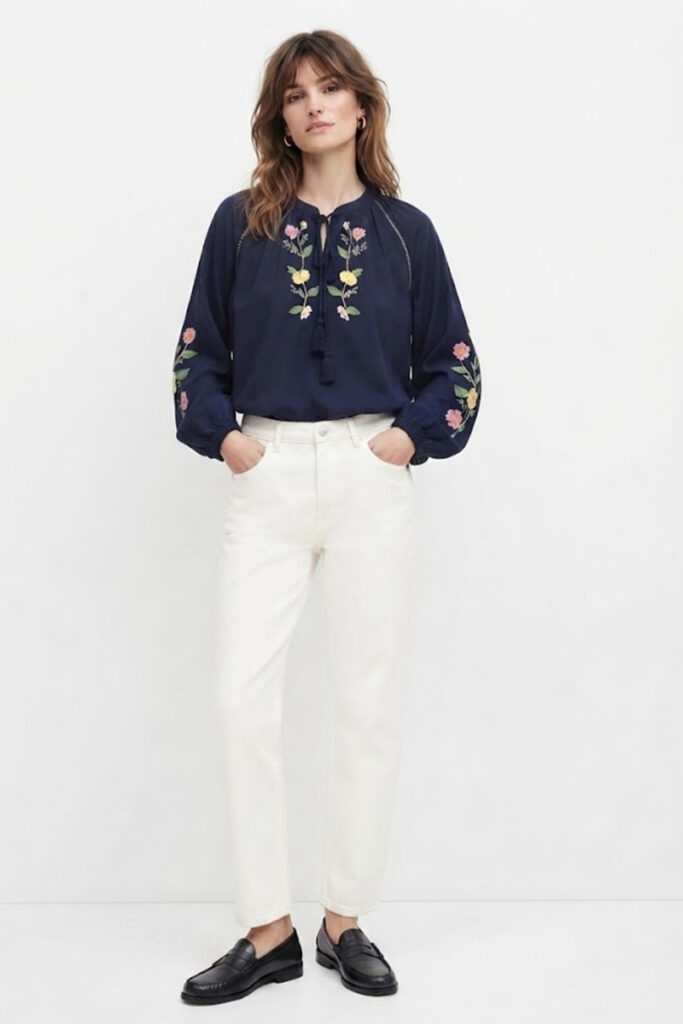 Blusa de manga larga azul marino Mare