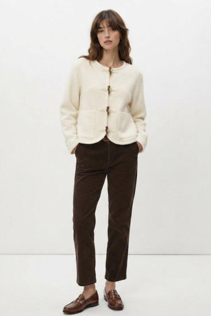 Chaqueta crema gruesa Laia