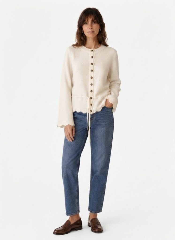 Chaqueta de punto beige Hannah