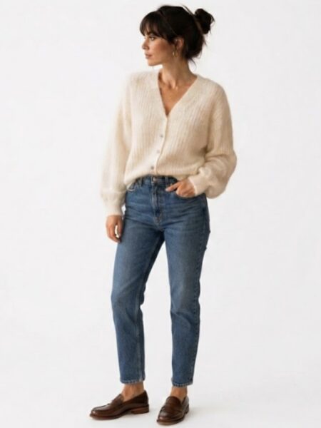 Ropa 220 Chaqueta de punto cruda Amber