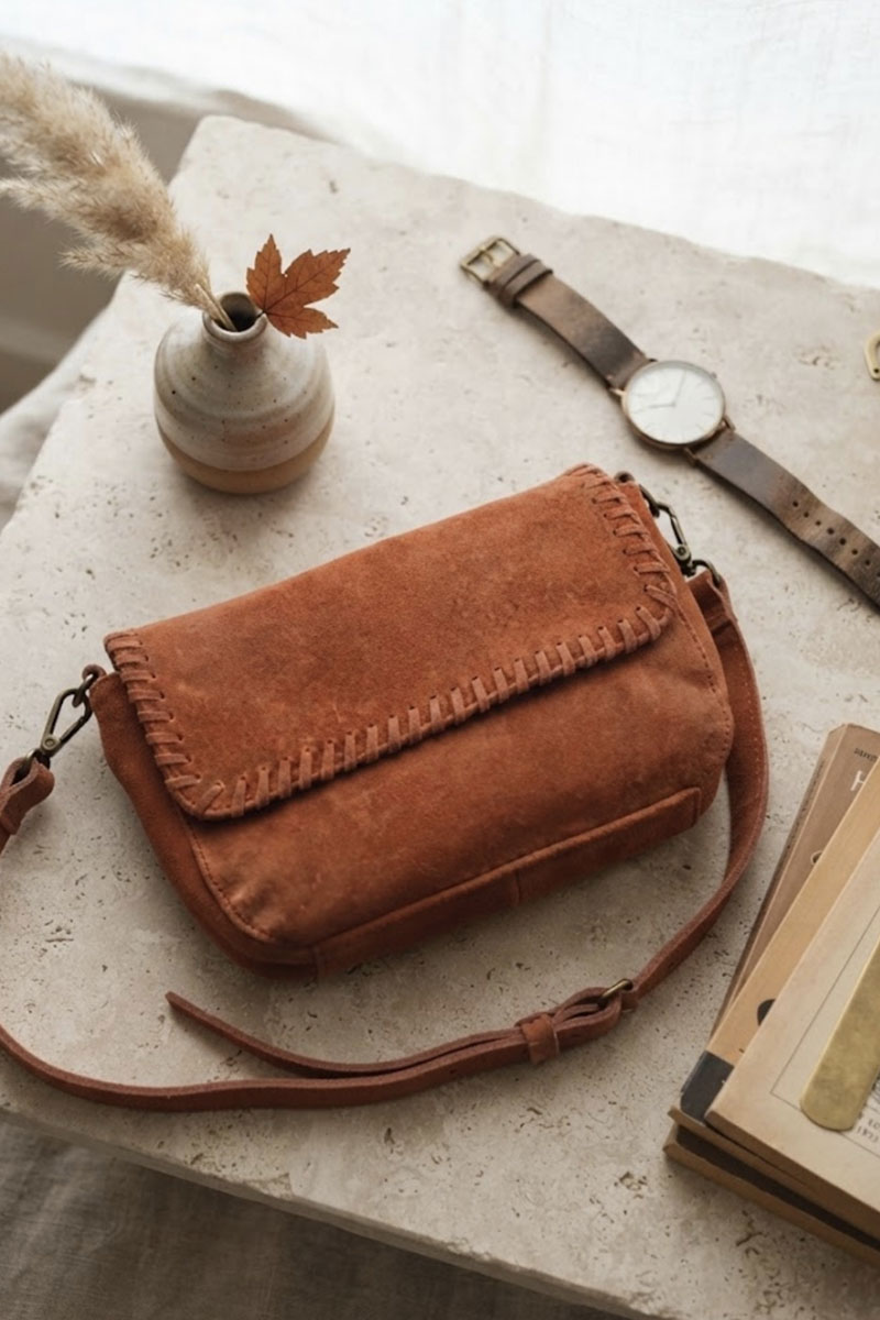 Bolso de cuero teja Kabul