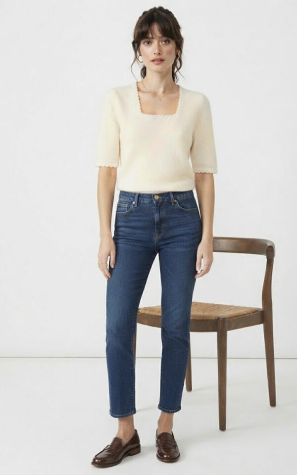 Jersey-de-manga-corta-beige-Ando