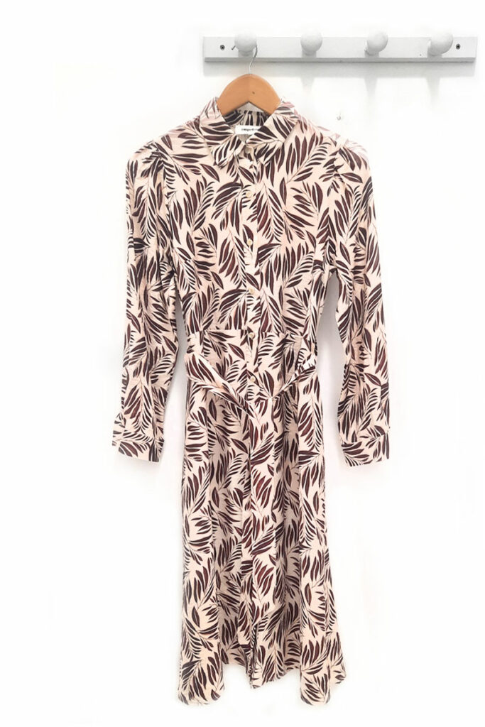 Vestido-de-manga-larga-marron-Nino