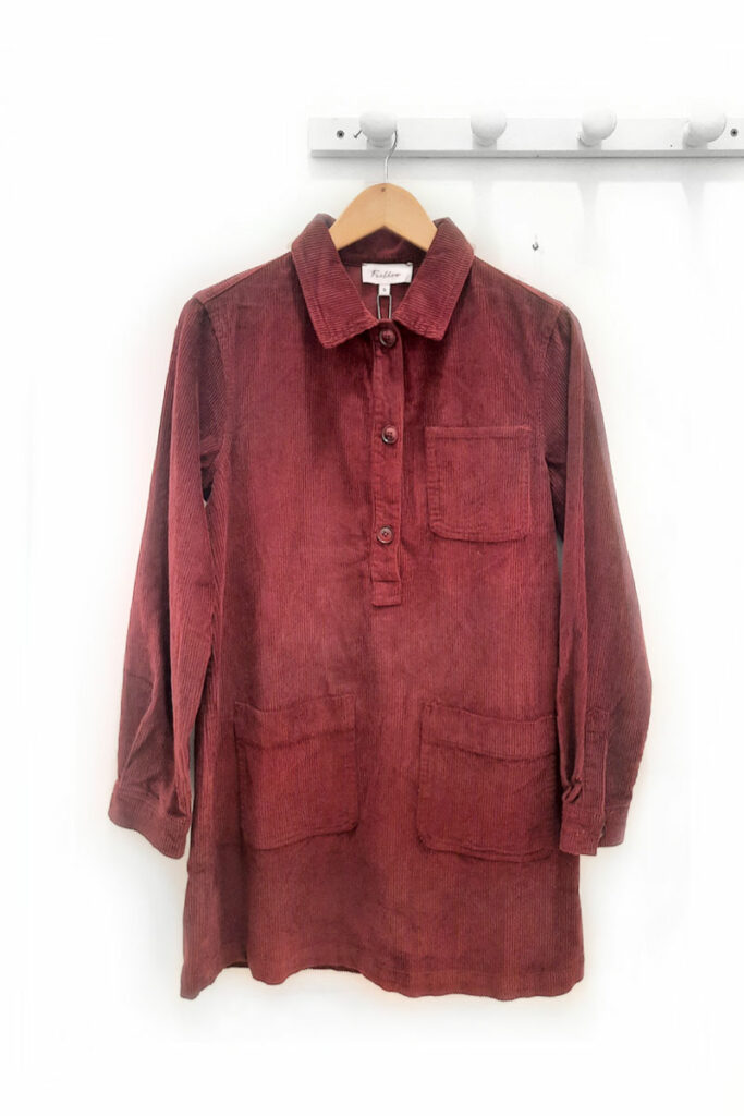 Vestido de pana burdeos Bosco