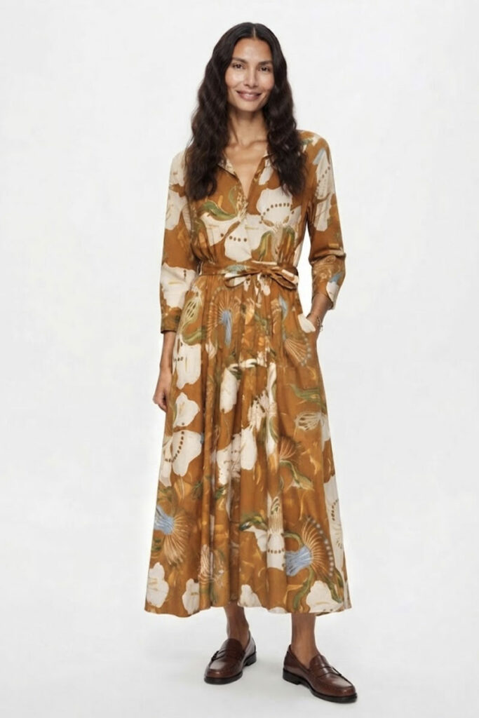 Vestido-largo-estampado-mostaza-Duncan