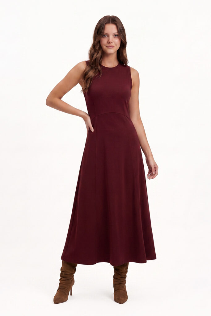 Vestido largo granate Naim