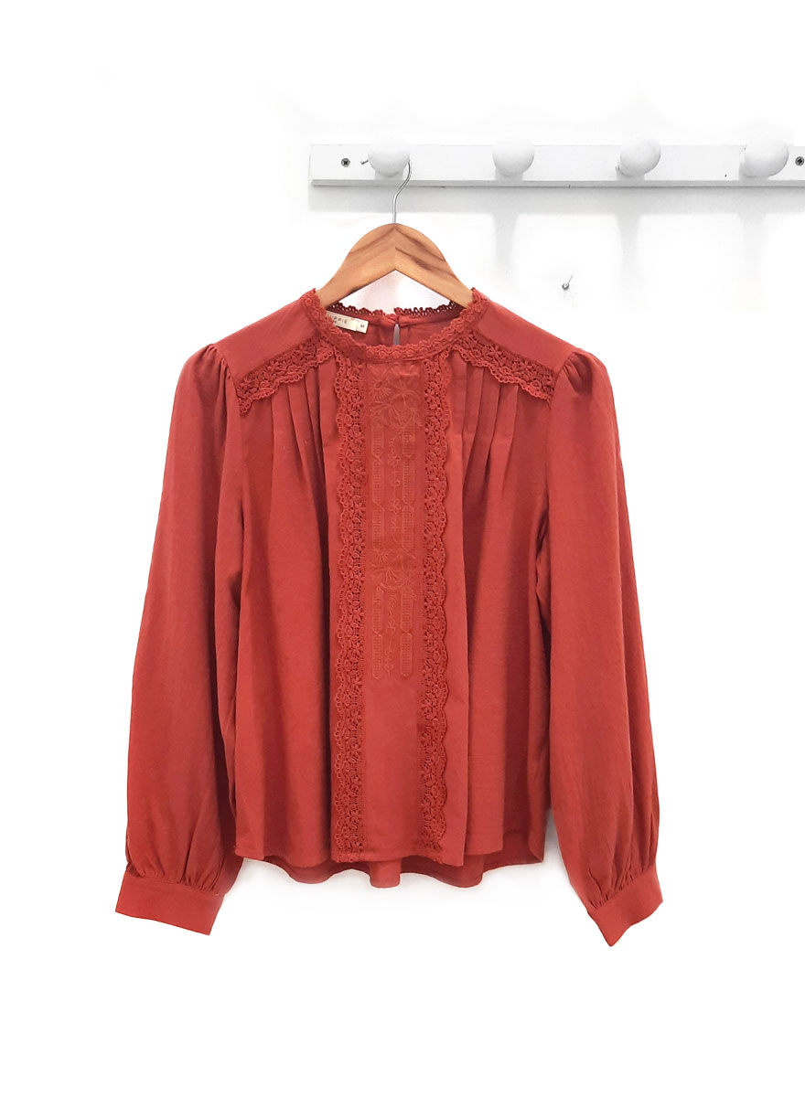 Camisa de manga larga teja Gisela