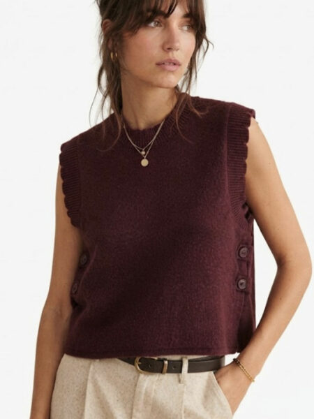 Ropa 81 Chaleco-punto-burdeos-Harvey