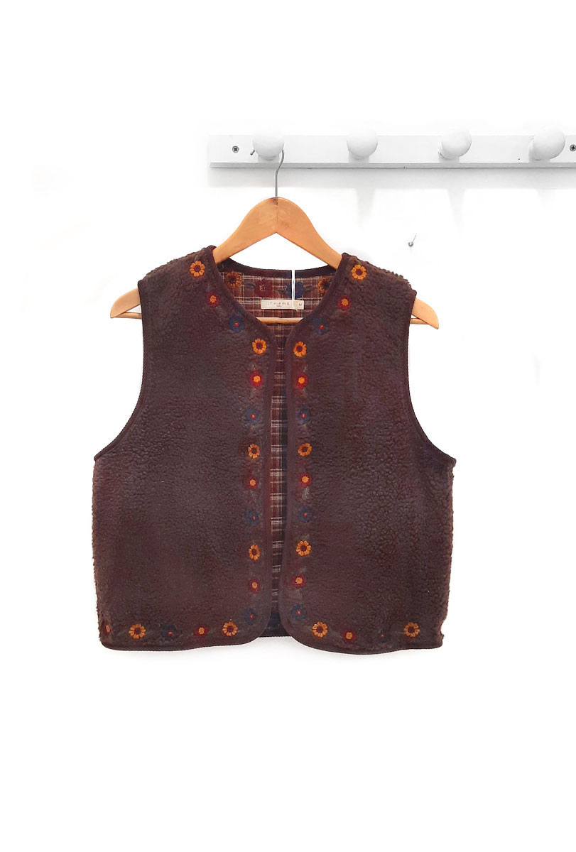 Chaleco reversible de borreguillo marrón Liroy