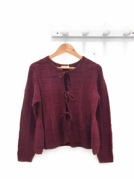 Ropa 49 Chaqueta-de-manga-larga-calada-burdeos-Lucia