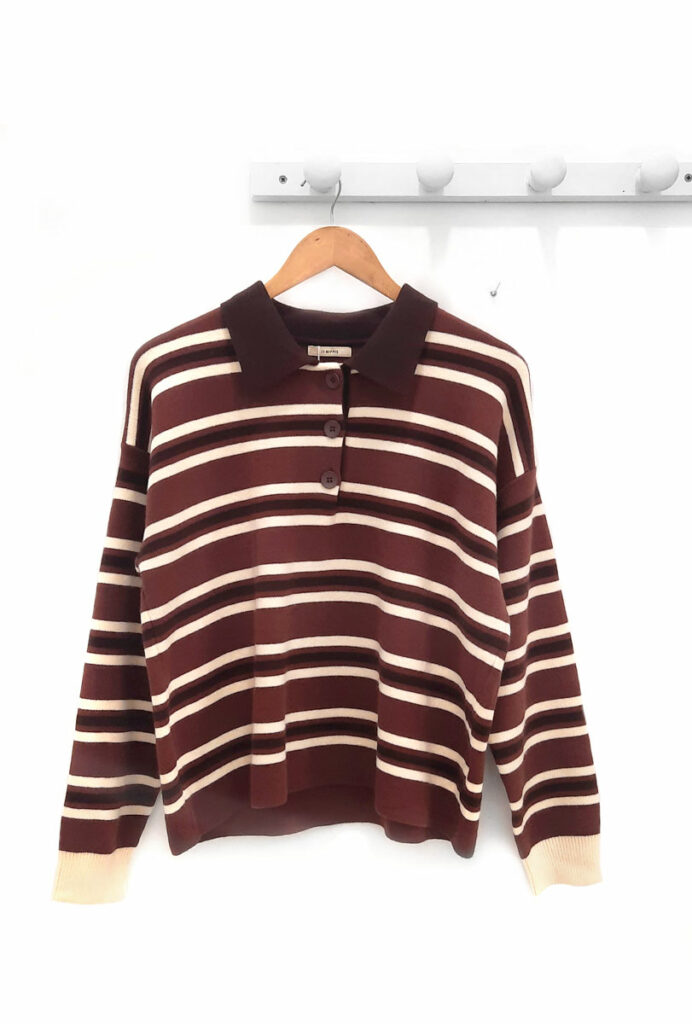 Jersey-manga-larga-de-rayas-marron-Cesar