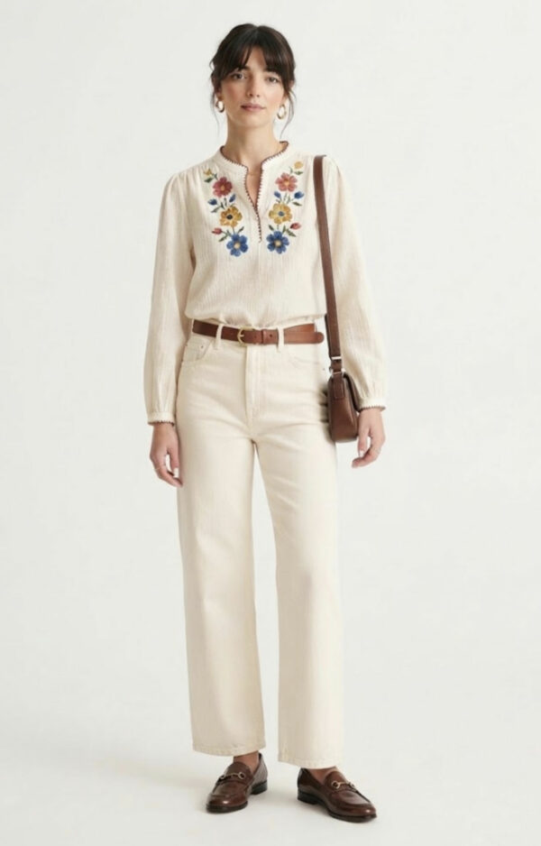 Ropa 38 Blusa-de-manga-larga-beige-Alba