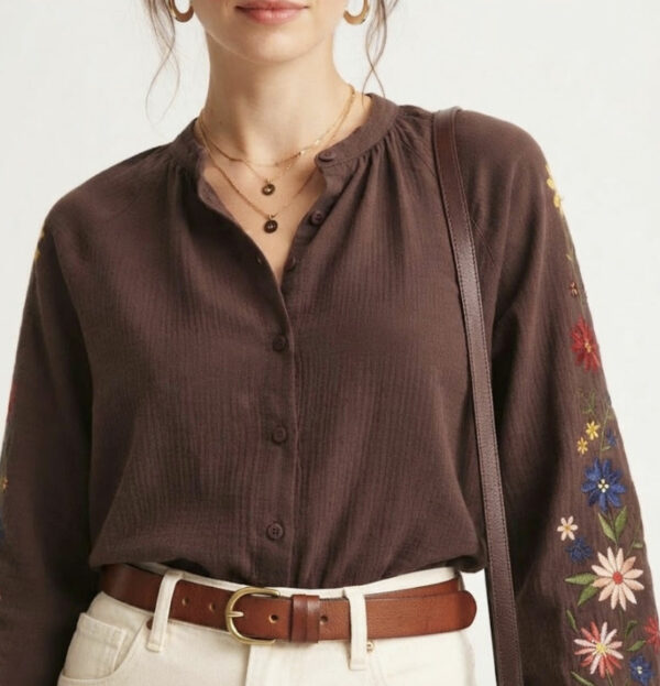 Ropa 34 blusa--manga-larga-marron-Maitane