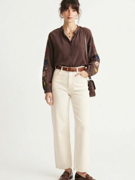 Ropa 33 blusa--manga-larga-marron-Maitane